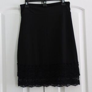 Peekaboo Chic Slip/Skirt/Skirt Extender Black Size L/XL Tiered Lace